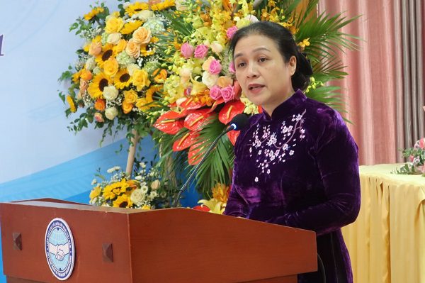 Chủ tịch Liên hiệp các tổ chức hữu nghị Việt Nam Nguyễn Phương Nga phát biểu chỉ đạo tại Đại hội